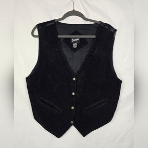 Scorpio Genuine Leather Suede Western Cowboy Rodeo Vintage Biker Vest sz XL